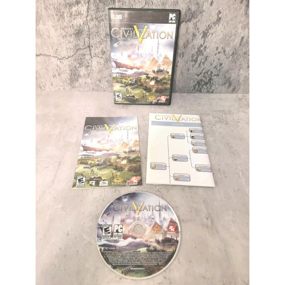 Civilization 5 - Sid Meier (PC, DVD, 2010) Complete With Manual And Poster